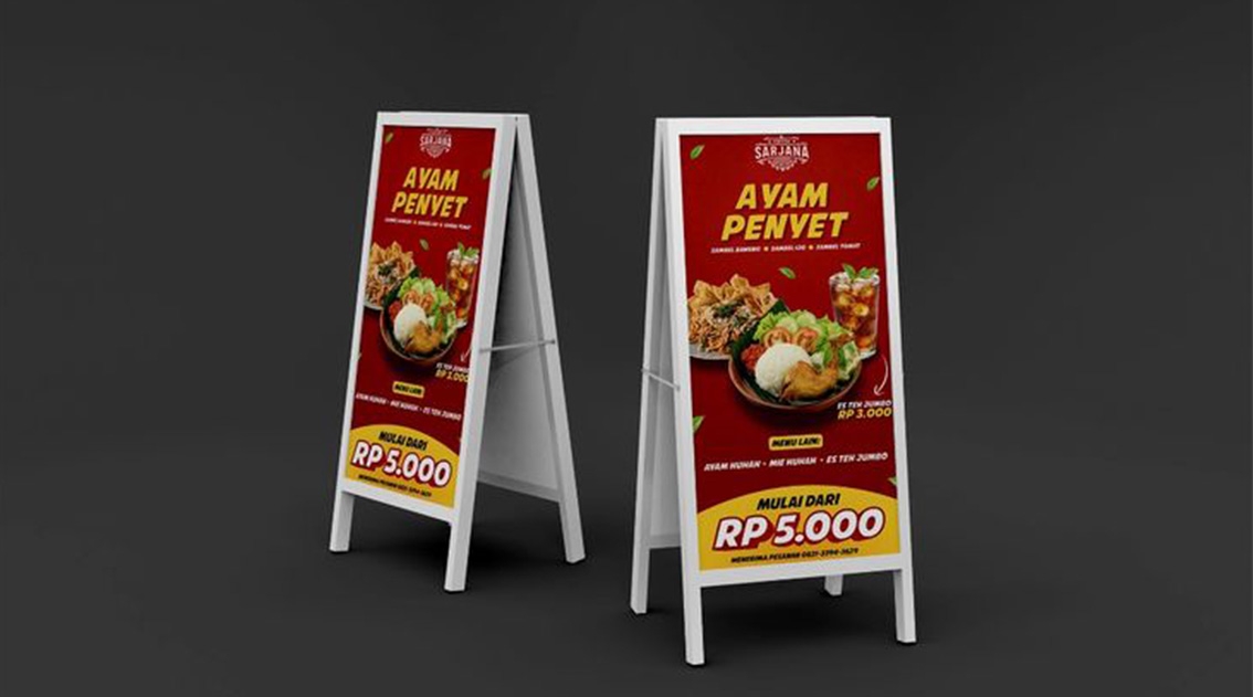 Banner booth festival kuliner untuk menarik perhatian pembeli