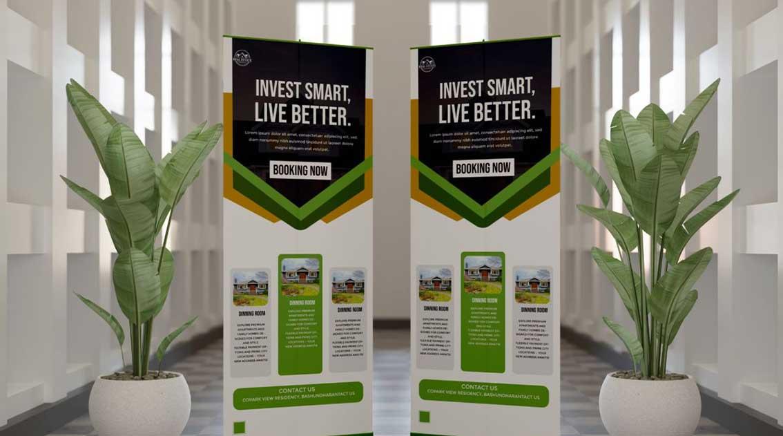 Jenis banner event perusahaan dengan hasil cetak rapi dan profesional.