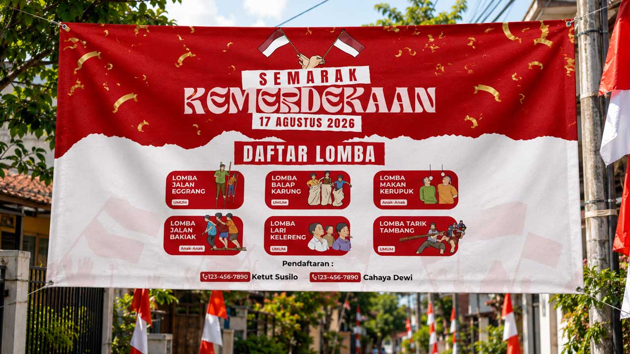 Cetak spanduk lomba 17 Agustus di Bintang Sempurna